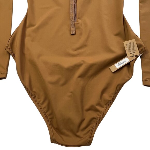 SKIMS Swim Long Sleeve One Piece Almond Large - Picture 9 of 14